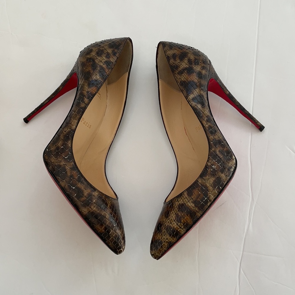 Christian Louboutin Pigalle Follies 100 python leo multi stiletto pumps 40 - Picture 6 of 12